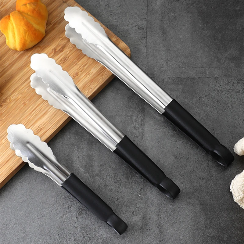 Stainless Steel Food Tongs Pastry Meat Barbecue Clip Anti-Scald Handle Clamp Home Kitchen Cooking Utensil food tongs