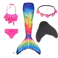 N8O8 Kids Girls Swimming Mermaid tail Mermaid Costume Cosplay Children Princess Party Fantasy Swimsuit can add Monofin Fin xm N8