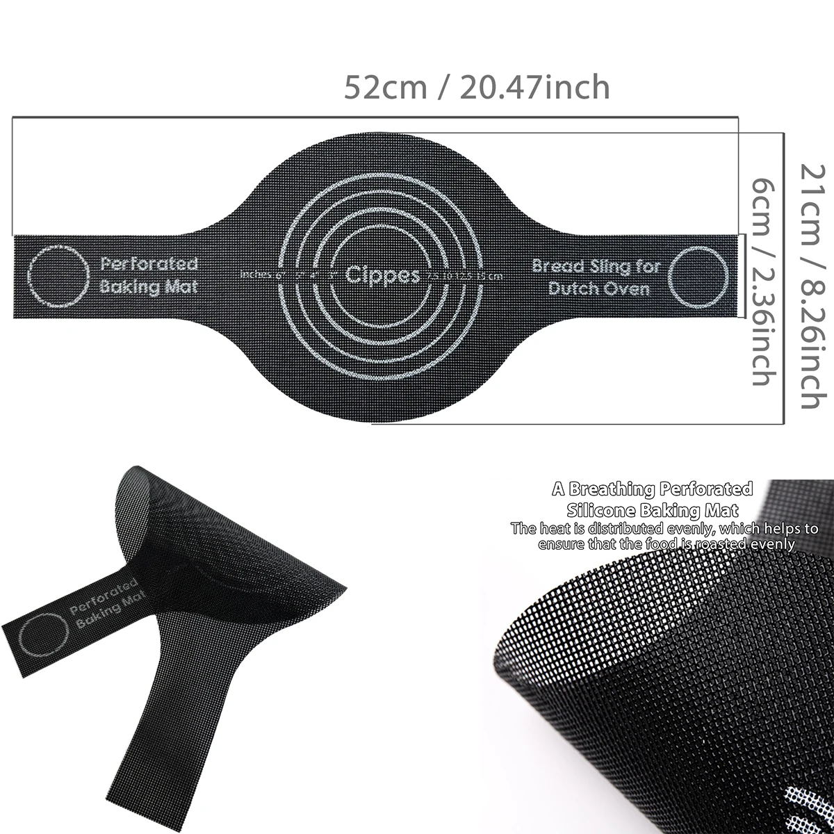 Silicone Baking Sling with Long Handles - Reusable Non-Stick Pastry Mat