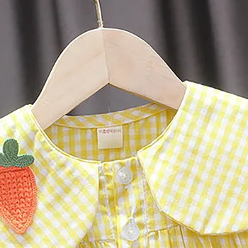 Summer Clothes Sets Girls Cute Fruit Cotton Girls Plaid Sweet Princess 2pcs Suit Children's Clothing Baby Clothes Girls 0-24M 4