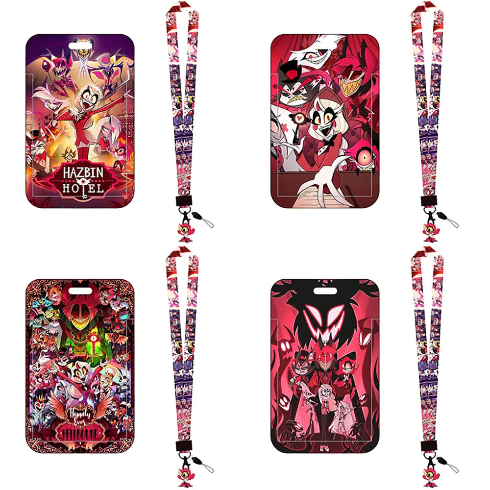 Cartoon Figure Helluva Boss Alastor Theme Lanyards Card Set Keyring Jewelry Anime ID Tag Badge Holder Accessory Gift anime keychain,anime keychain pendant