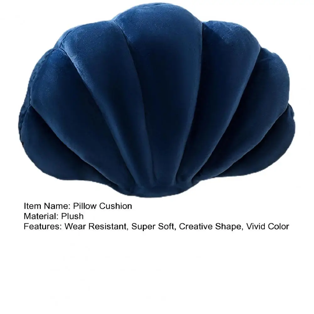 Shell-Shaped Pillow Soft Seashell Bed Sofa Cushion Velvet Stuffed Pillow Cushion Mermaids Fairy Princess's Home Room Decoration 5