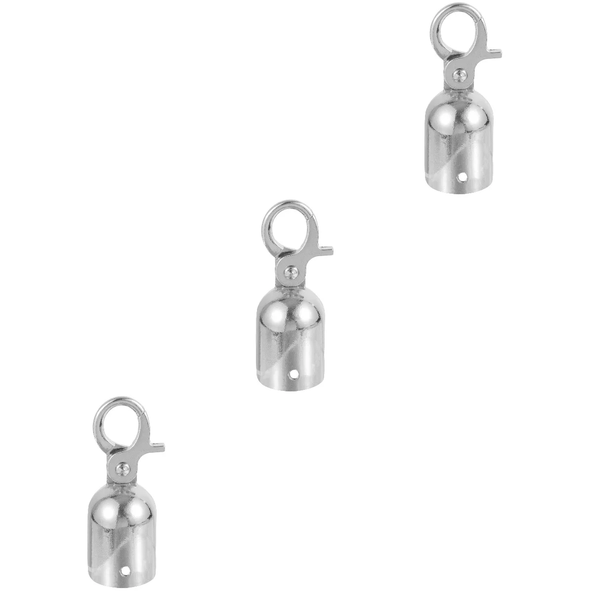 3 Pack Rope End Stop Stopper Cord Ends Fence Decorate Decking Fittings Lock Stainless Steel Cap with Hook Snap