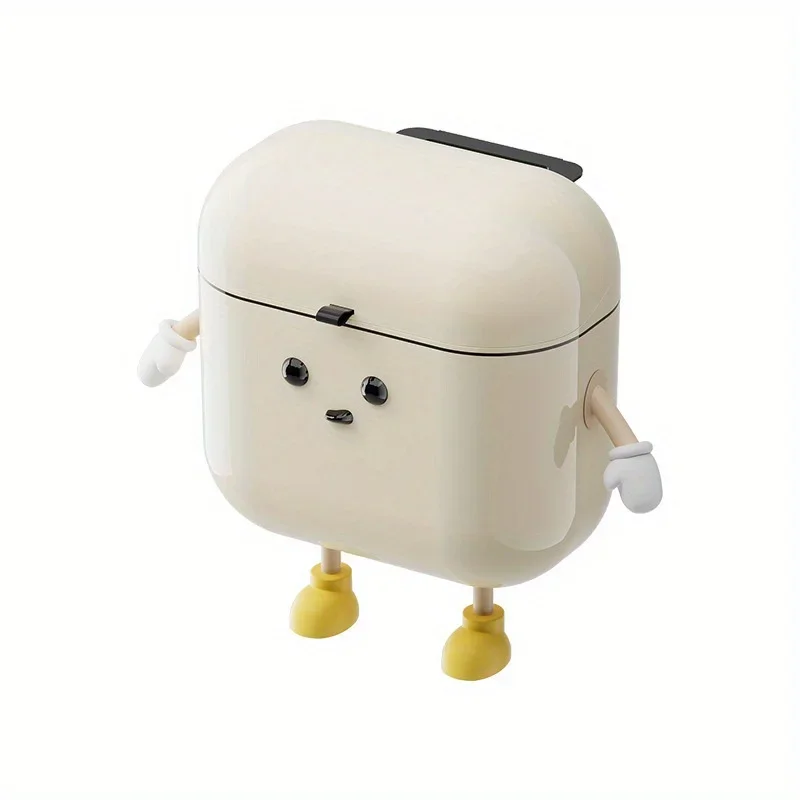 Trash Can 9L/12L Cartoon Hanging Trash Can With Lid Large Capacity No-Drill Wall Mounted Waste Bin Kitchen Bathroom Plastic Includes Hooks