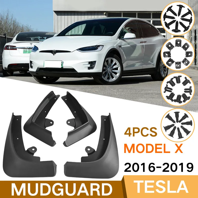 

Mud Flaps For Tesla modelx MODEL X 2016-2021 MudFlaps Front Rear Fender Car Accessories