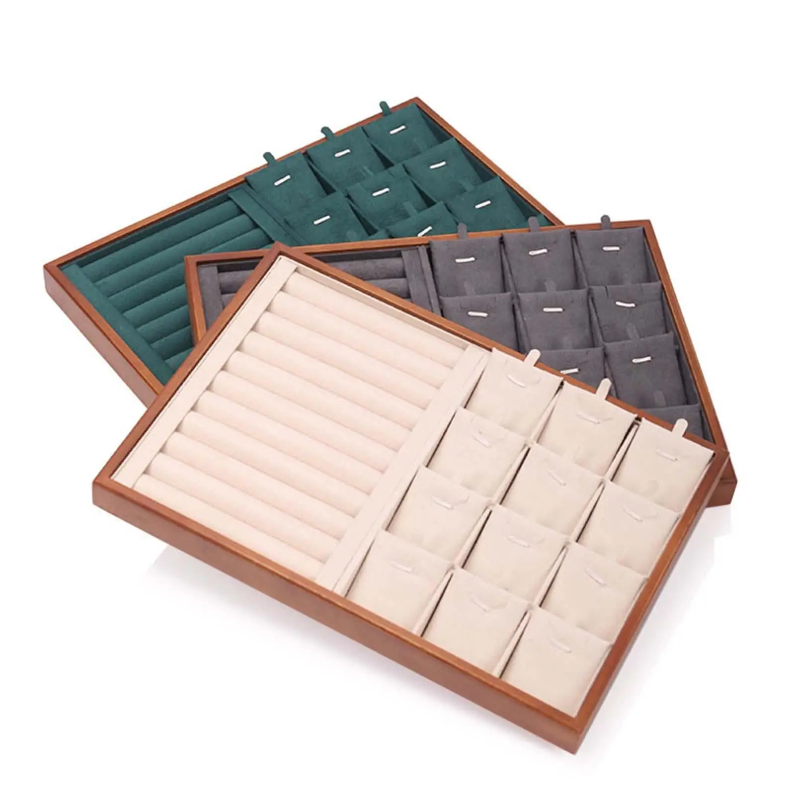 Jewelry Organizer Tray Multifunction Countertop Jewelry Display Tray Showcase for Rings Earrings Necklace Pendants Bracelet