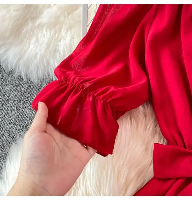 Beach Dress Women Sexy Off The Shoulder Slash Beach Chiffon Dresses Ladies Elegant A Line Bandage Party Dress Long Robe