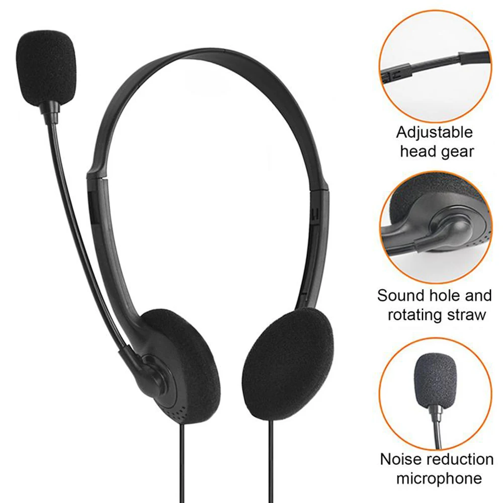 Call Center Clear Voice Office School PC Gaming With Microphone USB Wired Computer Headset Volume Control Noise Reduction 6