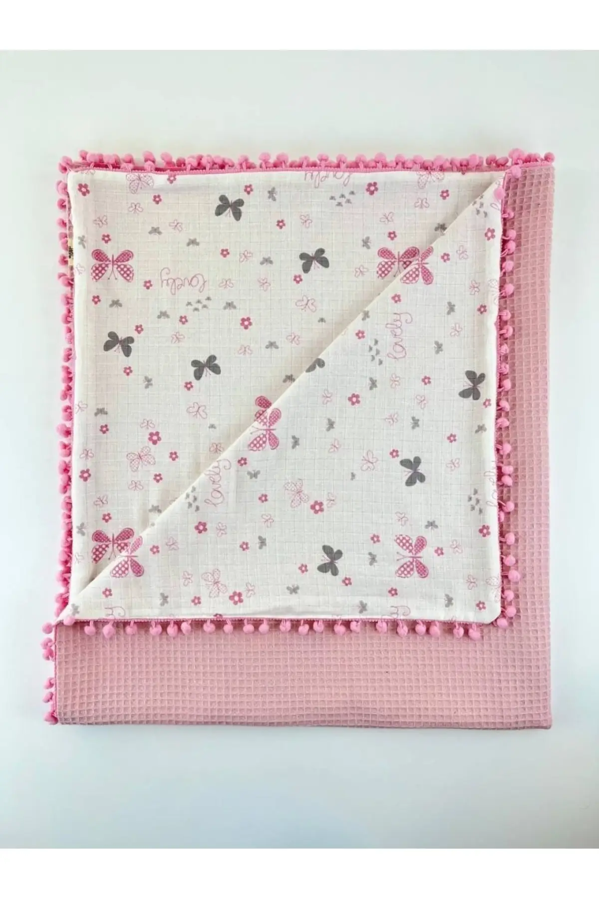 

Double Sided Baby Pike & Blanket White Colorful Bear Pattern Pink Gift Mother & Child