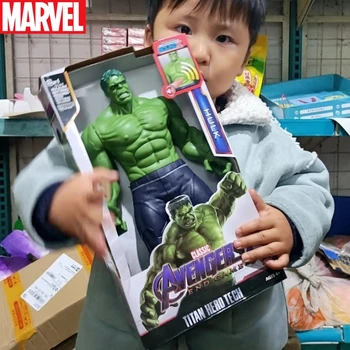 Marvel 30cm Avengers Toy Thanos Hulk Spiderman Captain America Iron Man Thor Black Panther With Sound And Light Action Toy Gift