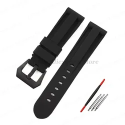 Versatile Sport Silicone Rubber Watch Band - Multiple Size Options - 20mm (Black - Black)