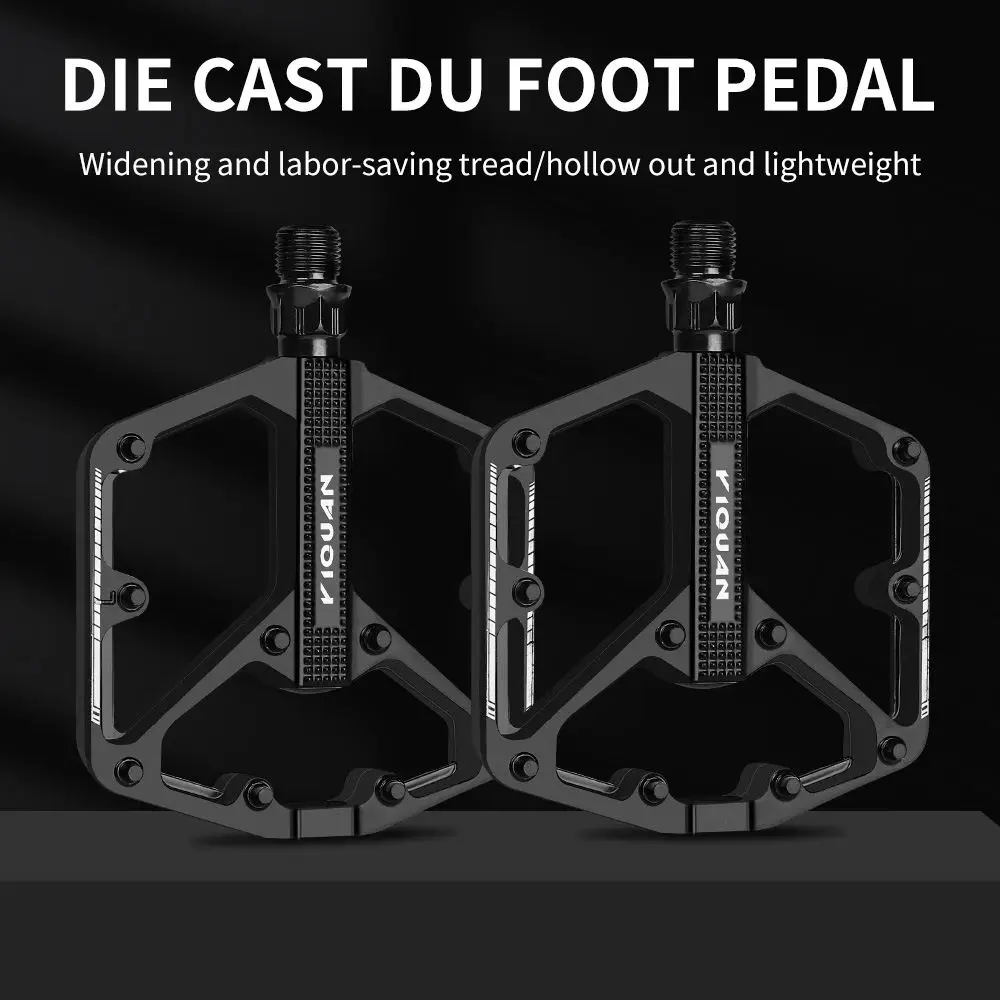 Pedali per bicicletta Cuscinetto DU sigillato Antiscivolo Mountain Road Bike Ciclismo Piattaforma in lega di alluminio Pedale per bici MTB - immagine 6