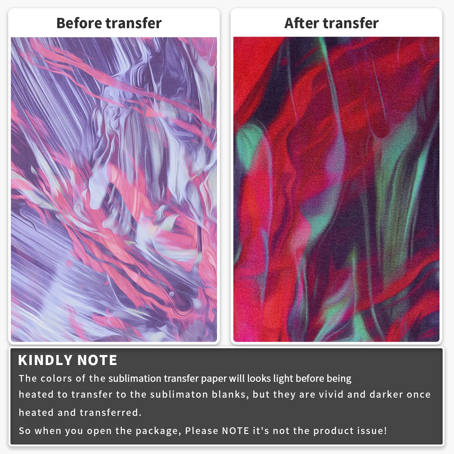 WOWOCUT 수채화 전송 잉크 시트 12*12 열 프레스 용 승화 전송 비닐 종이 DIY 티셔츠 머그잔