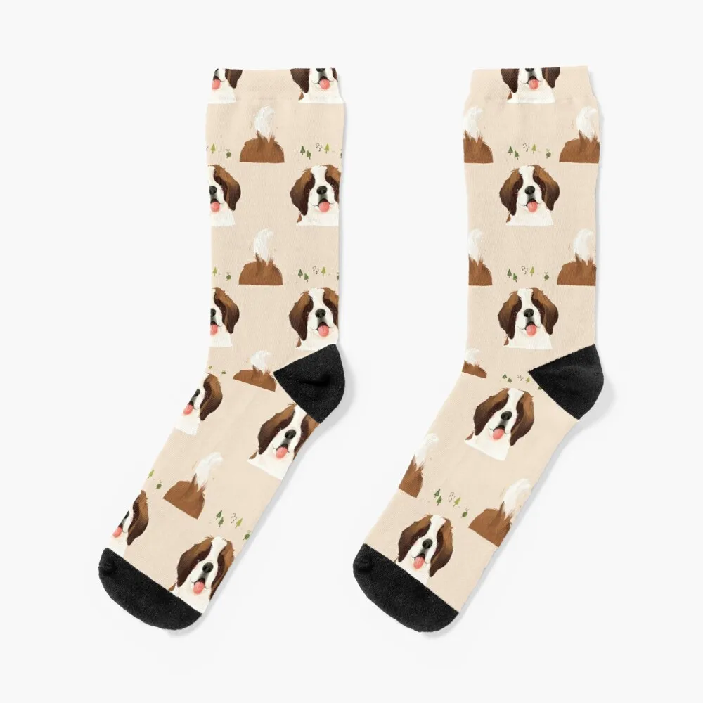 St. Bernard Pet Dog Illustration Portrait Socks Cotton Socks bernard sabrier vanuatu