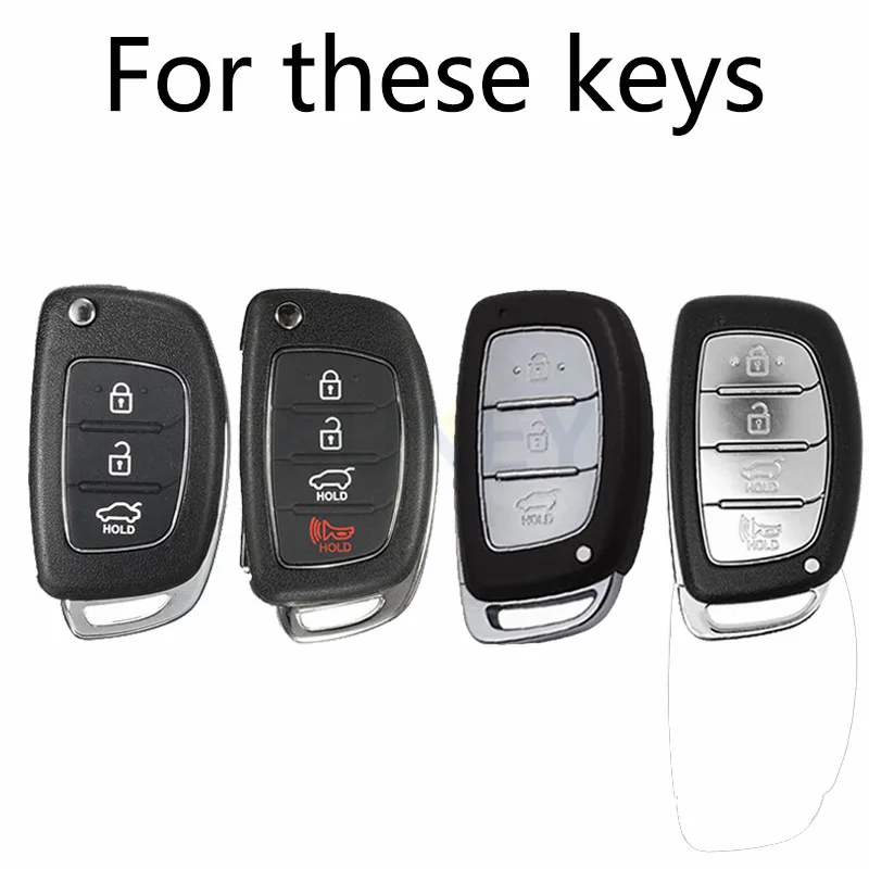 현대 Creta Tucson Santa fe Elantra Sonata i10 i20 i30 i40 i25 ix35 원격 쉘 Fob 커버 포켓 용 실리콘 자동차 키 케이스