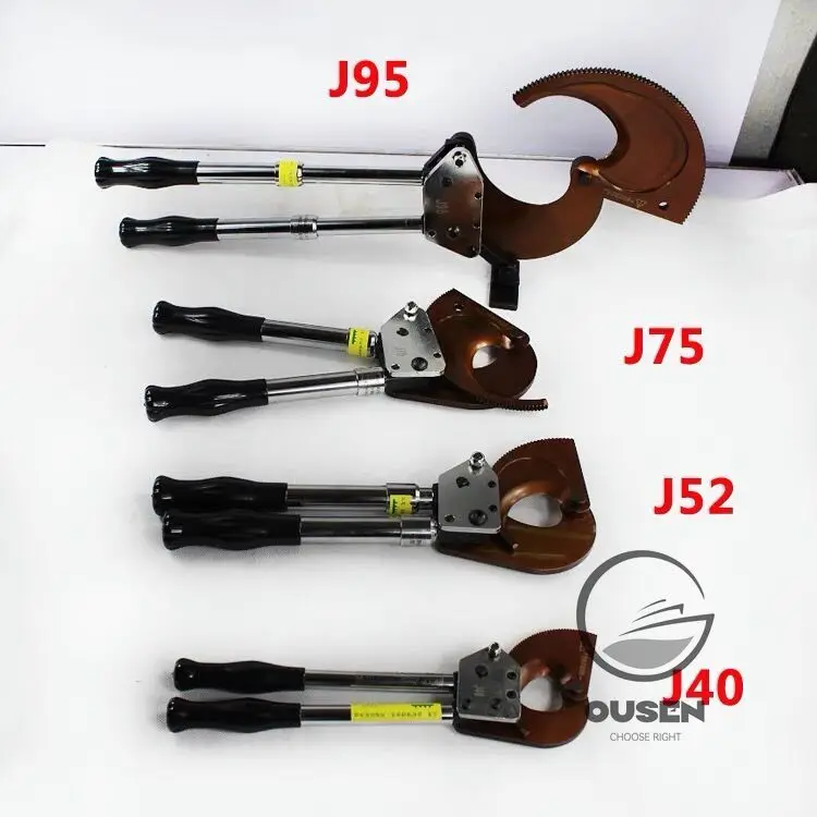 수동 스틸 연선 구리 및 알루미늄 와이어 절단기, 3x120mm 케이블용 래칫 와이어 절단기, J40 J52 J75 J95