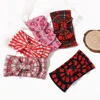 1pcs 5colors Amazon's new red plaid baby soft elastic headband fabric baby bow headband Hair Accessories 4