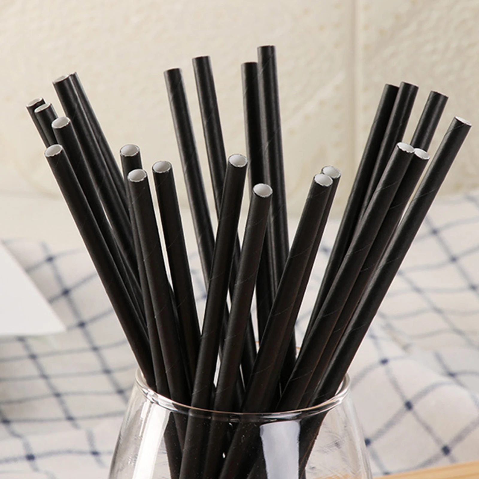 100 Pcs Cocktail Straws Compostable Biodegradable Straws 7.75 in Long Disposable for Coffee House Diner Or Home