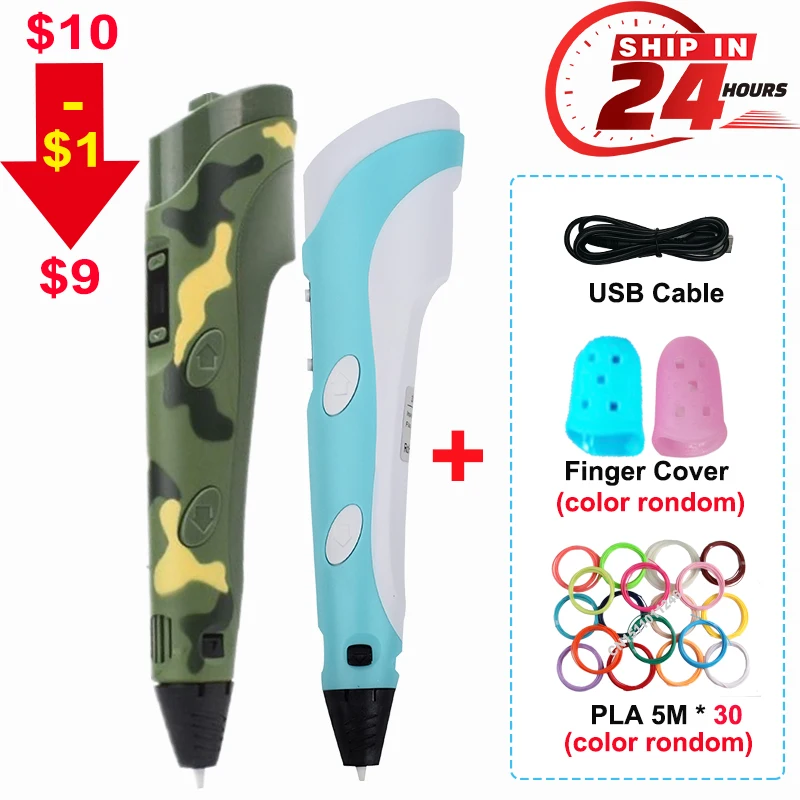 3D Pen DIY Drawing Pen With LCD Screen Compatible PLA ABS Filament Toys Safe Paiting for Children Kids Christmas Birthday Gifts