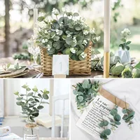 5/10/20Pcs Of Eucalyptus Leaf Stems Green Artificial Plants For Living Room Decoration Bride Wedding Vases Flowers Bouquet Decor 5