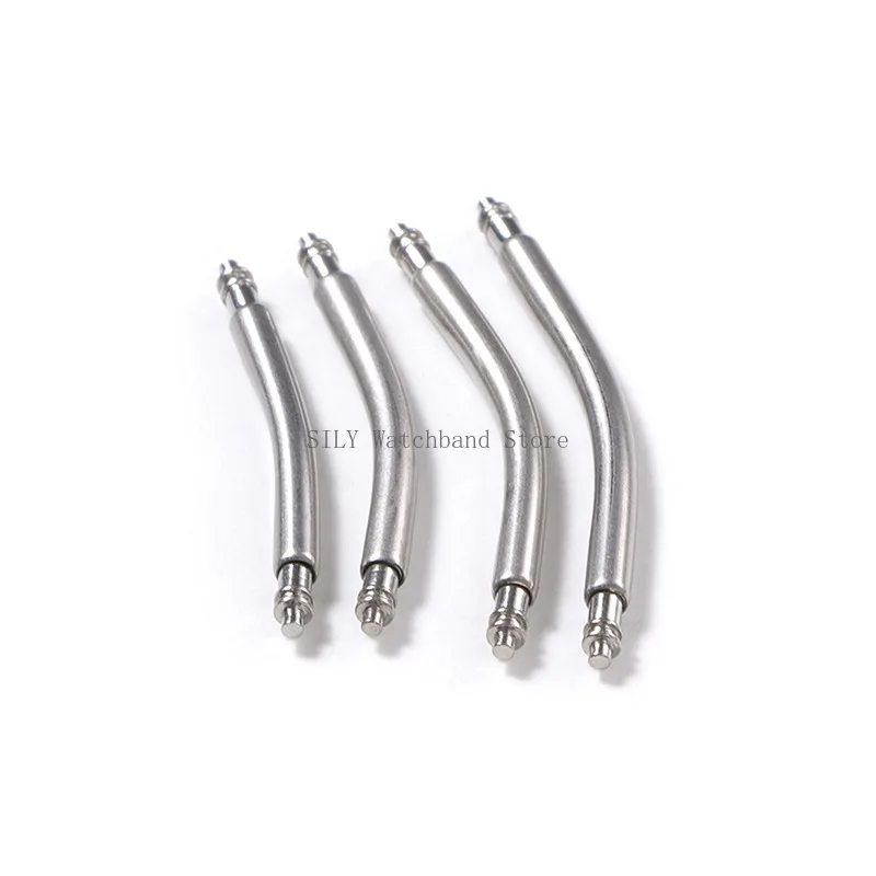 Curved Stainless Steel Watch Band Spring Bars - 10pcs