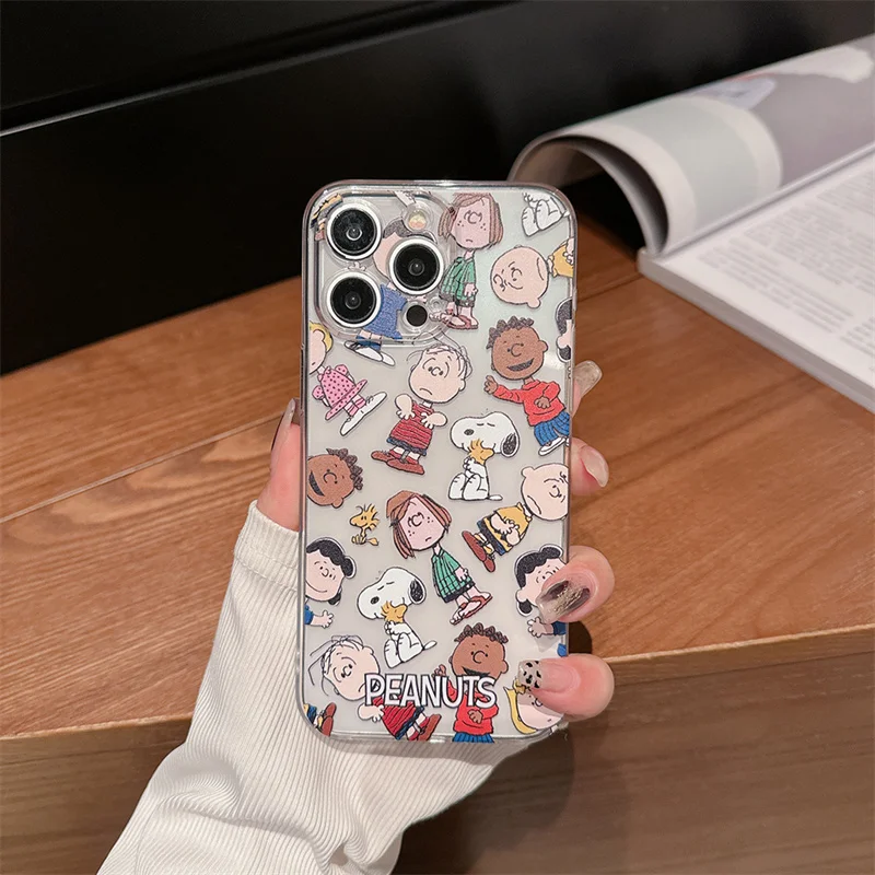 thumbnail image 1 of Bonita funda de silicona TPU suave con dibujos de Snoopy y maní para iPhone 11, 12, 13, 14, 15 Pro Max, 7, 8, X, XS, XR, Charlie Brown, 1 of 5