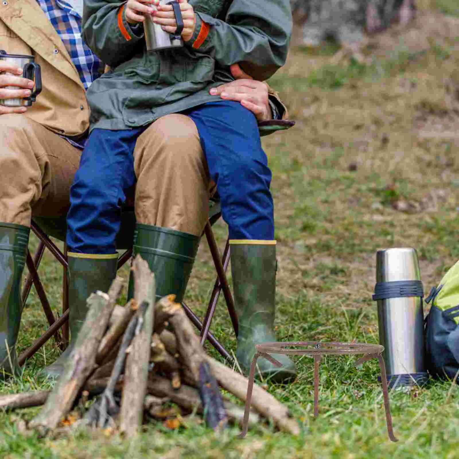 Tripod Cooking Fire Camping Stand Campfire Open Grill Round Over Camp Portable Backyards Oven Trivet