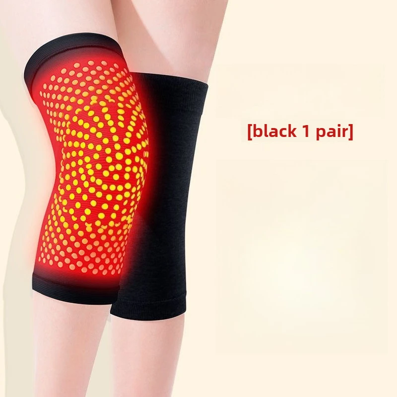 1 זוג מגן ברכיים עם חימום עצמי, עמיד לקור, מחמם ומעובה, מתאים לגברים ונשים, מגן על מפרקי הברכיים במהלך החורף, לשימוש בסקי