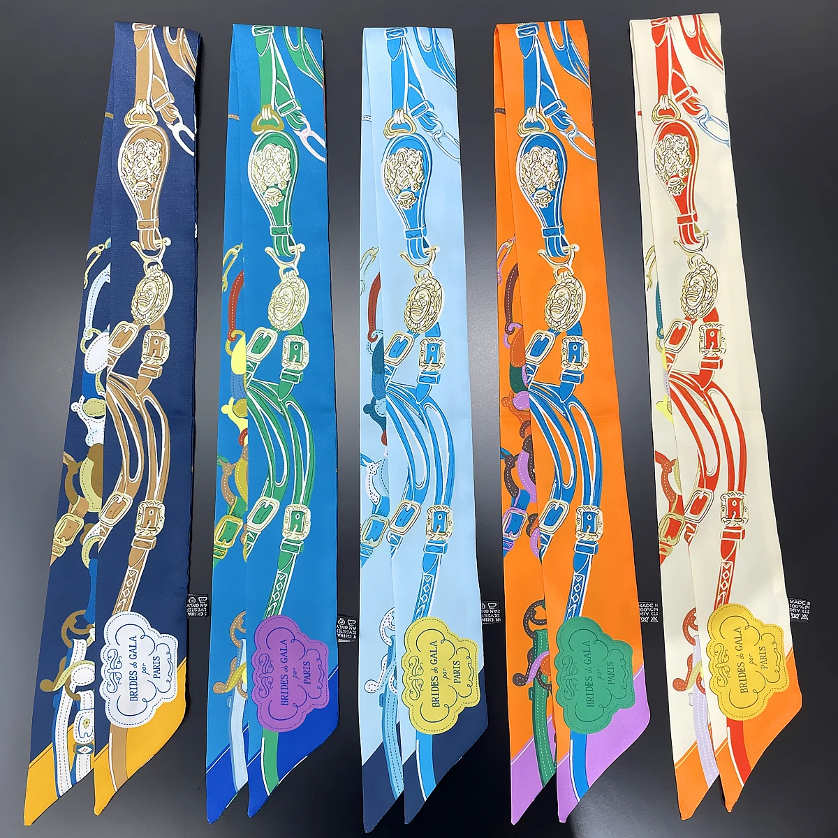 2024 marke Design Neue Seil Seide Schal Luxus Schal Frauen Foulard Dünne Tasche Schals Mode Haar Stirnband Halstuch Für Dame – Detail 7