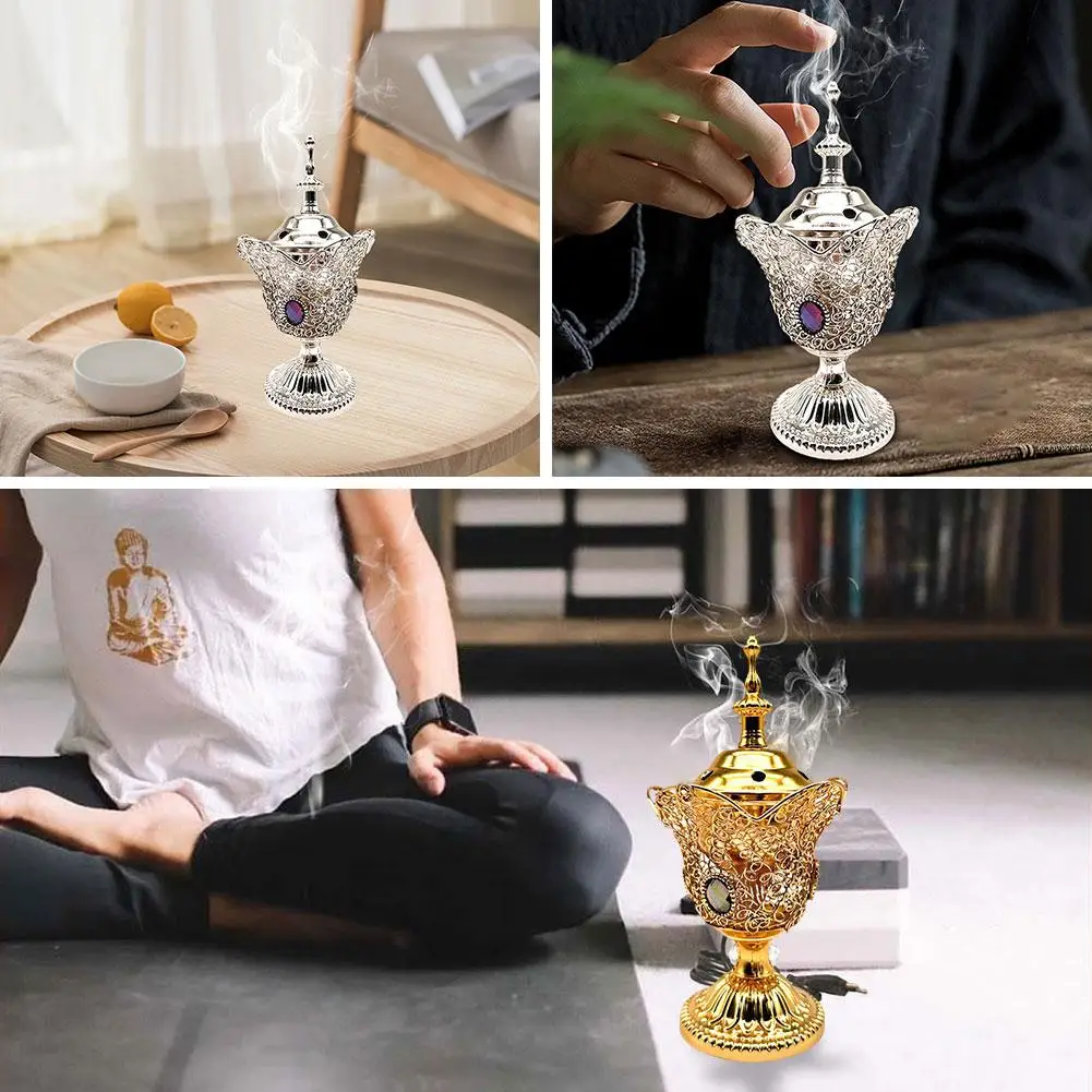 

Electric Middle East Church Censer Metal Incense Burner Burner Incense Vintage Plug) Vintage Burner(EU Sandalwood Incense D3E0