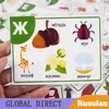 Kindergarten Enlightenment Early Learning Russian Alphabet Words Cards Cognitive Baby Development games for children Flashcard 1