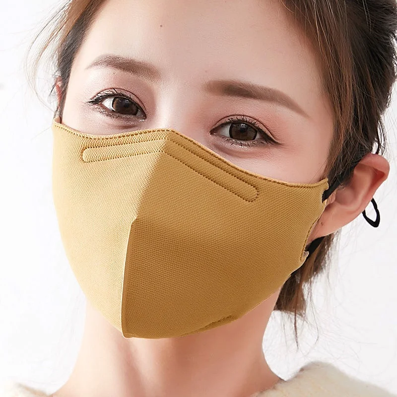 Masque Réutilisable en Tissu 3 Couches Lavable - Lot de 1 - Kaki, Gris, Rose, Noir
