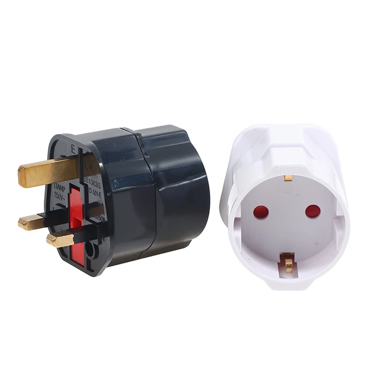 Eu Euro 2 Pin A Uk 3 Pin Plug Ac Adattatore Universale Convertitore Da Viaggio Dimensioni Europee 69*50*50Mm