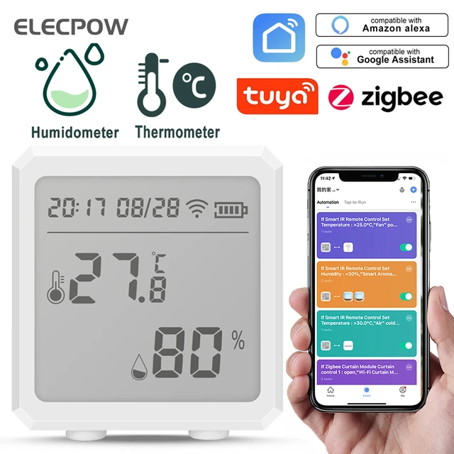 Home Thermometer Hygrometer Detector  Temperature Humidity Sensor Zigbee -  3.0 Wifi - Aliexpress