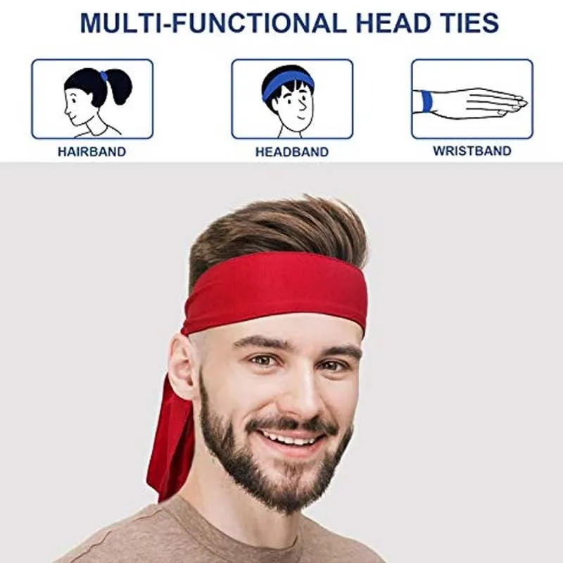 Bunte, atmungsaktive, schweißabsorbierende Outdoor-Stirnbänder, Tennis- und Karate- und Ninja-Stirnbänder, sportliche Schweißbänder für Männer und Frauen – Detail 6