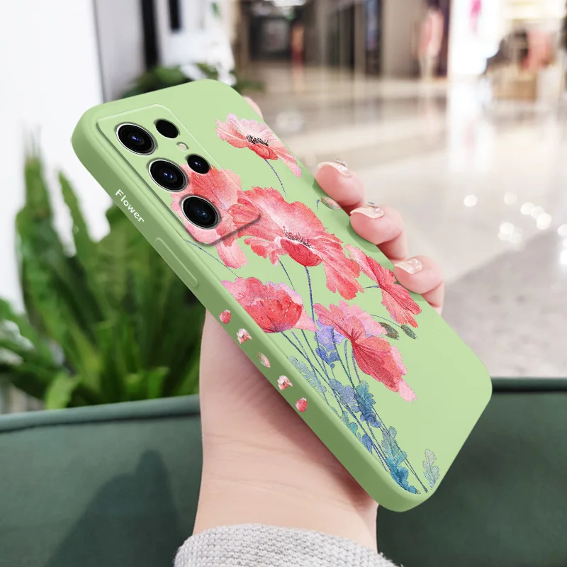 Corn Poppy Floral Phone Case Cover