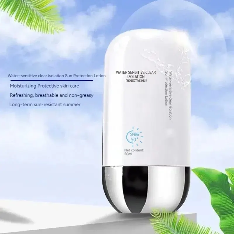 Sunscreen Face White Bottle UV Isolation 2 in 1 Whitening Isolation Light and Breathable Refreshing Non-greasy Sunscreen