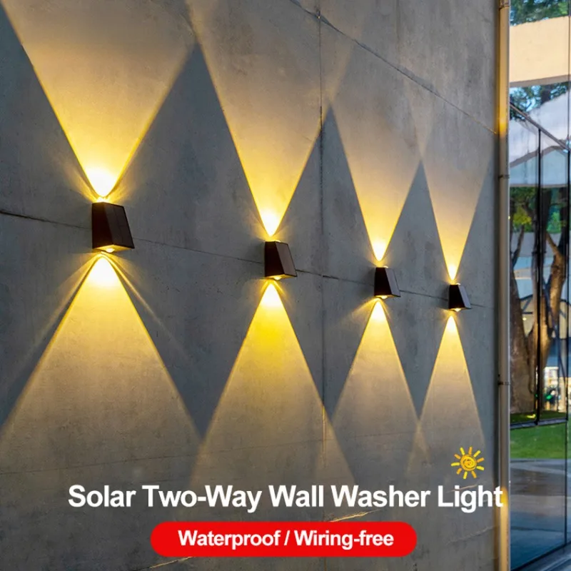 

Solar Outdoor Wall Light Waterproof Garden Decor Lights Up Down Light Wall Waterproof External Wall Washer Solar Lamp for Porch