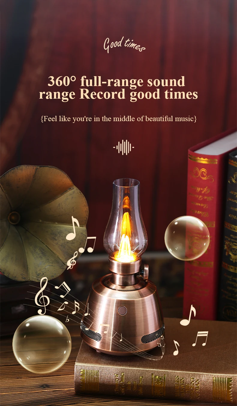 vela vintage Soundbox música retro com ajuste