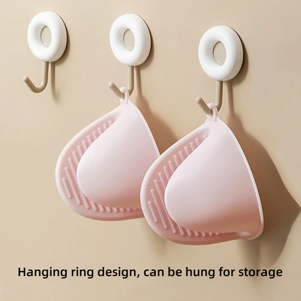 1Pair Thicken Baking Silicone Oven Mittens Microwave Oven Gloves Heat Insulation Anti-slip Grips Bowl Pot Clips Kitchen Gadgets