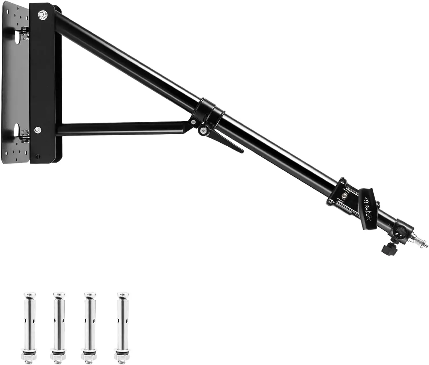 

Selens Wall Mount Boom Arm with Triangle Base, Max Length 51inch Adjustable Camera Mount Up to 4.26ft for Ring Light Softbox