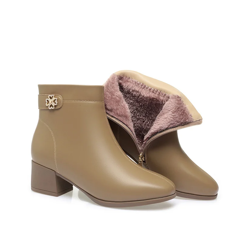 Short Boots Women's Fashion 2023 Autumn And Winter New Fashion Plus Velvet Soft Sole Fur Office Women's Ankle Boots