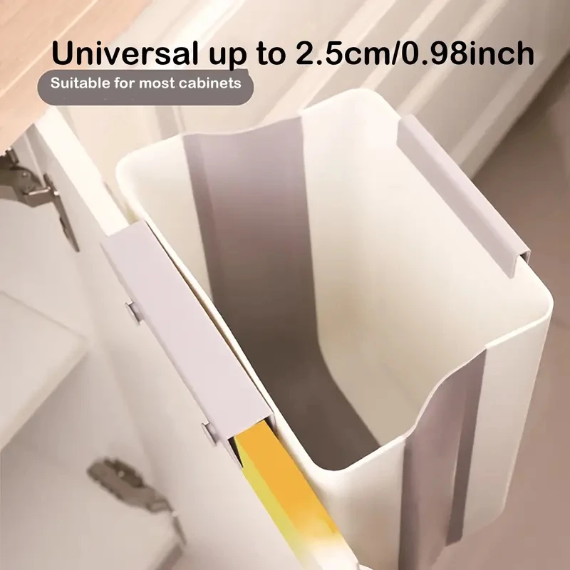 Trash Can Foldable Hanging Trash Can Kitchen Cabinet Door Hanging Garbage Storage Bucket Thickened And Large Diameter More Durable 1pc