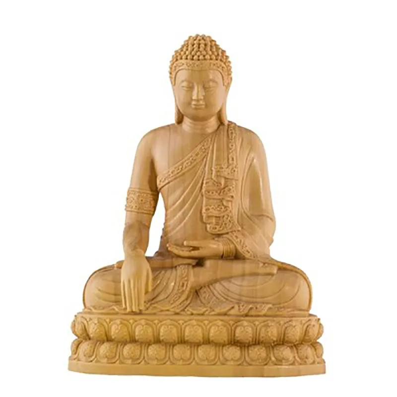 India Mini Shakyamuni Boxwood Figurines, 10cm Buddha Statues, Home Decoration, Collection Ornaments