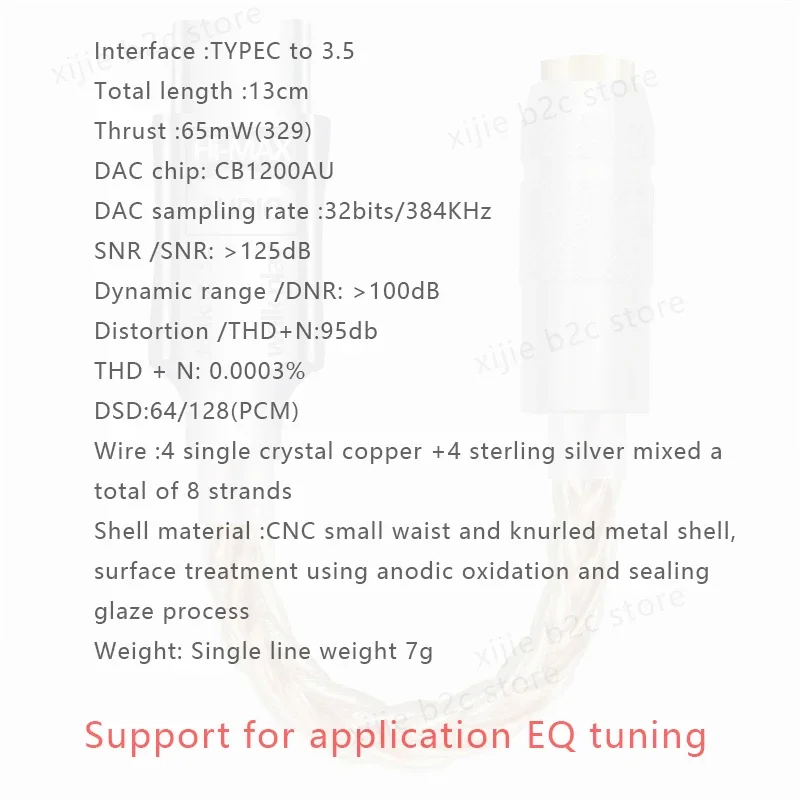 For Android Type C to 3.5mm HiFi DAC Earphone Amplifier USB C Audio Decoder AMP Adapter CB1200AU Chip Sound Card Digital Decoder