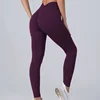 Pantalons de yoga taille haute sans couture avec ceinture en V et design rehausseur de fesses, leggings de fitness pour l'entraînement