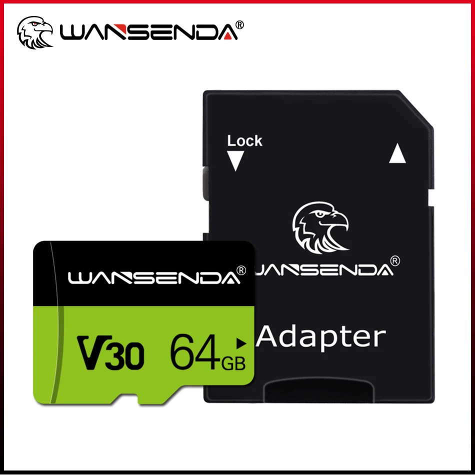 WANSENDA TF Card Memory Card, Mini Card with SD Adapter 128GB 64GB 32GB 16GB 8GB for Smartphone Tablet Camera