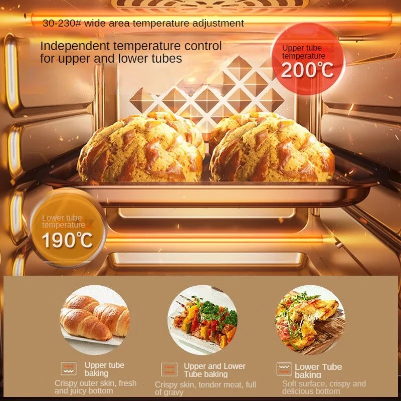 20L Oven 3-Layer Bake Station Steam Fryer Hot air circulation Individual temperature control Reservation Automatic preheating 5