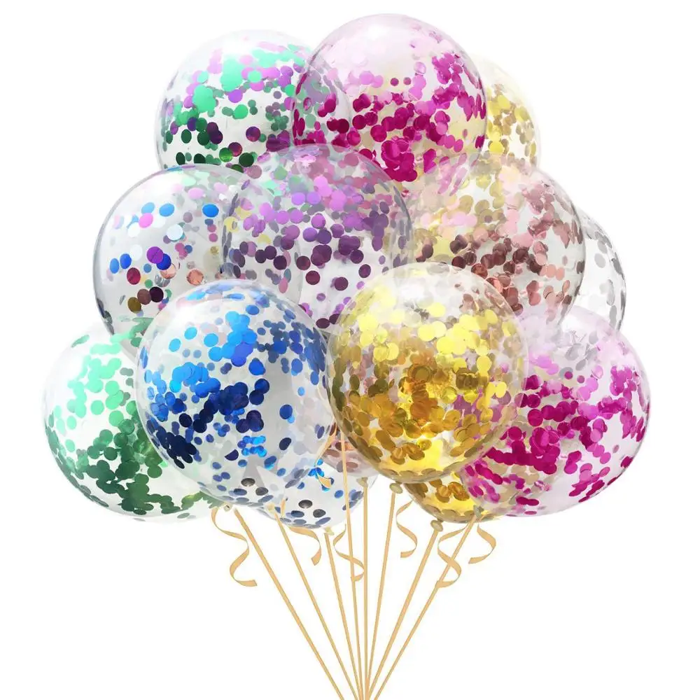 Ballons confettis étoilés en Latex, métalliques, transparents, pour fête prénatale, anniversaire, mariage, décoration de Ballon, 10/20