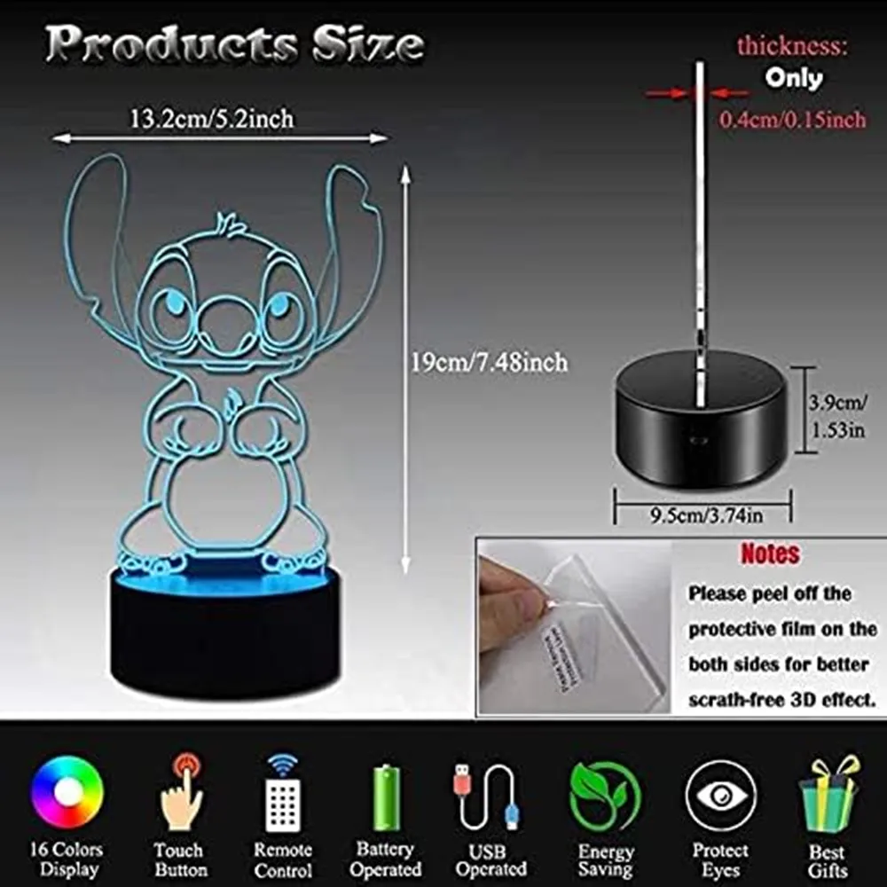 Stitch Night Light 3D Your Gift
